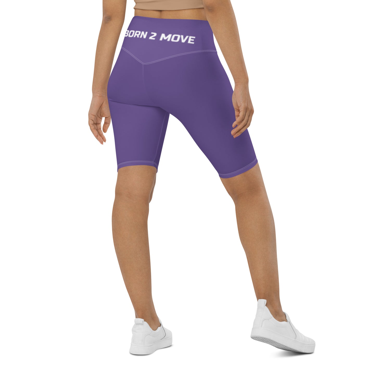 Purple "Born 2 Move" & "B" Biker Shorts