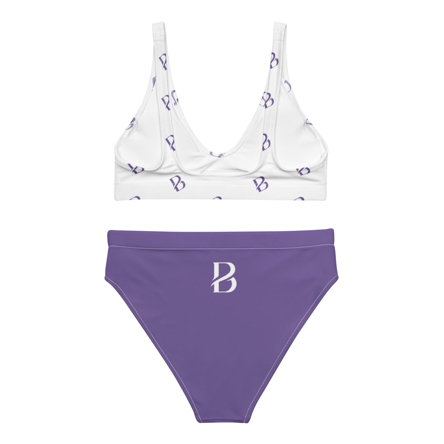 Purple Logo Born TO Move "B" Recycled high-waisted bikini