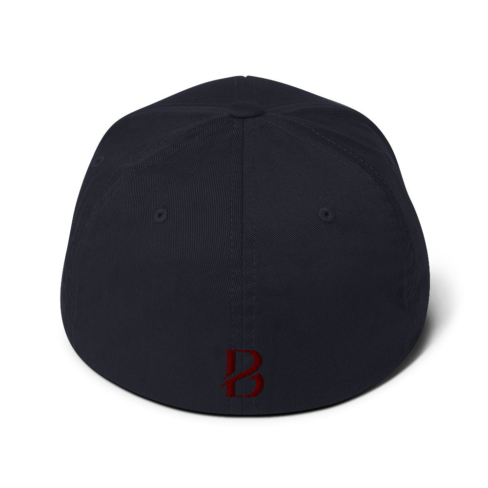 Maroon Logo "Born 2 Move" & "B" Structured Twill Cap