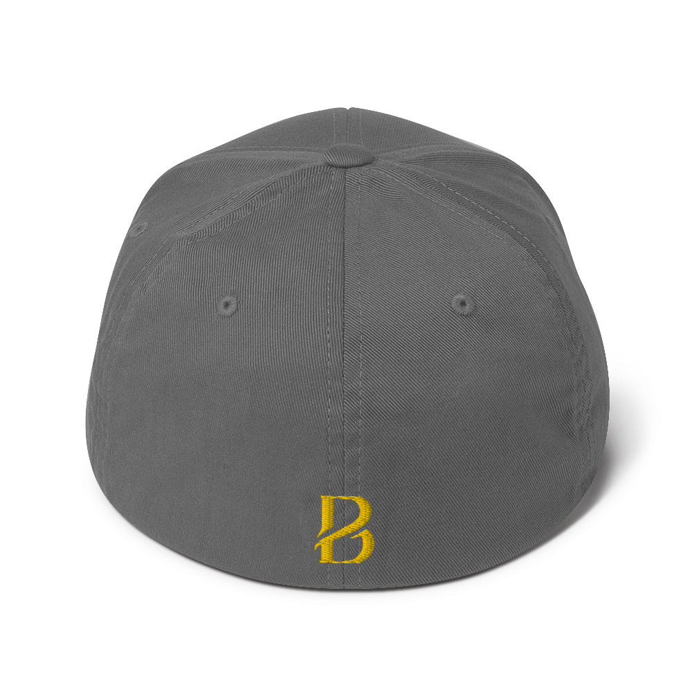 Yellow Logo "Born 2 Move" & "B" Structured Twill Cap