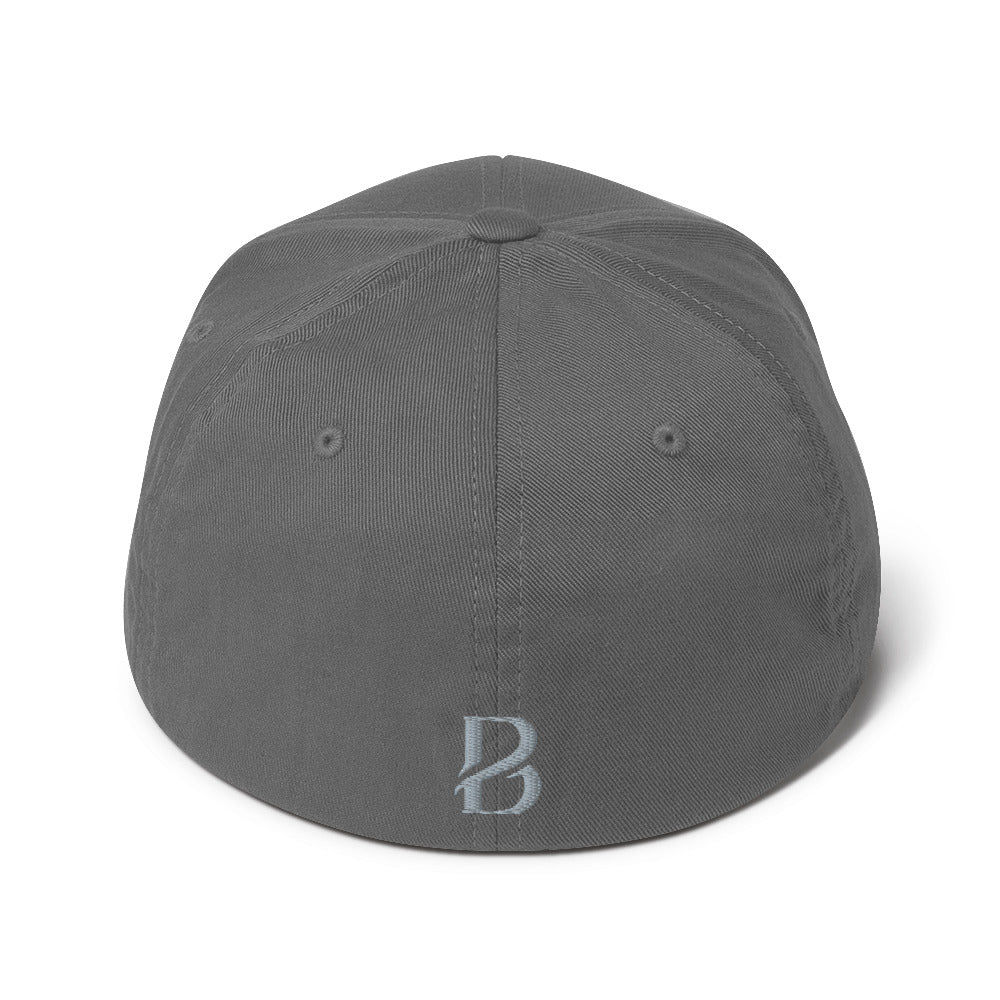 Grey Logo "Born 2 Move" & "B" Structured Twill Cap