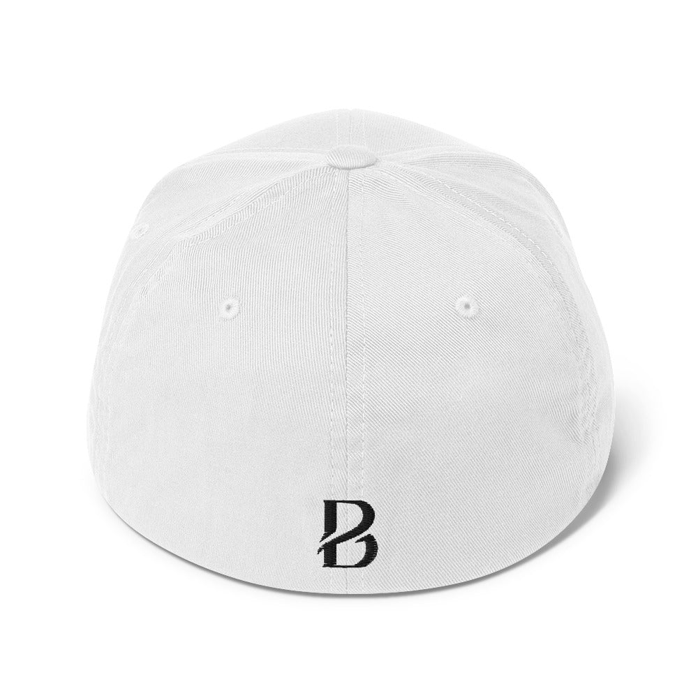 Black Logo "Born 2 Move" & "B" Structured Twill Cap