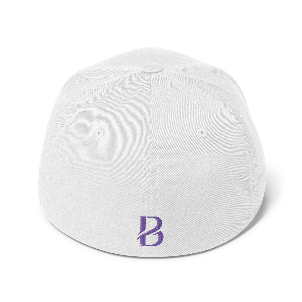 Purple Logo "Born 2 Move" & "B" Structured Twill Cap