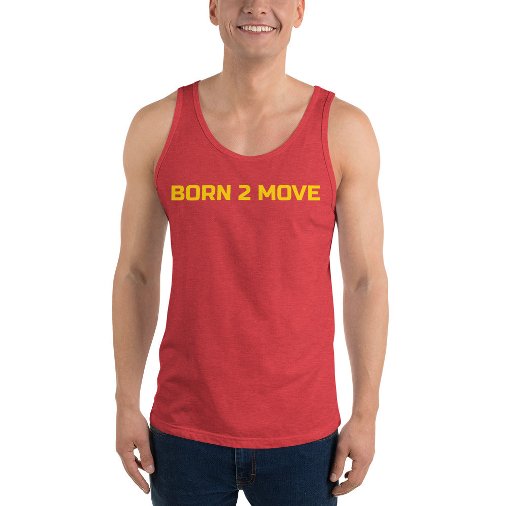 Yellow Logo "Born 2 Move" & "B" Tank Top