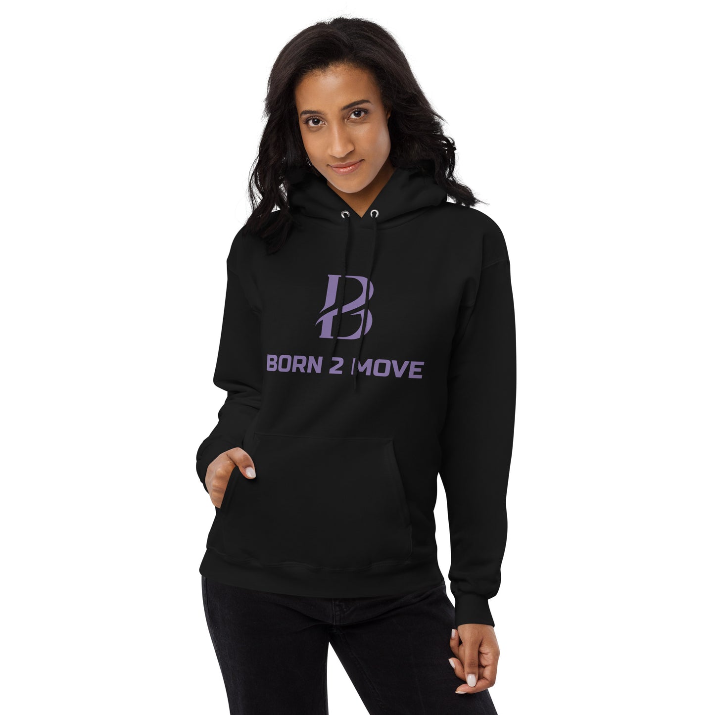 Purple Logo "Born 2 Move" Fitted Hoodie