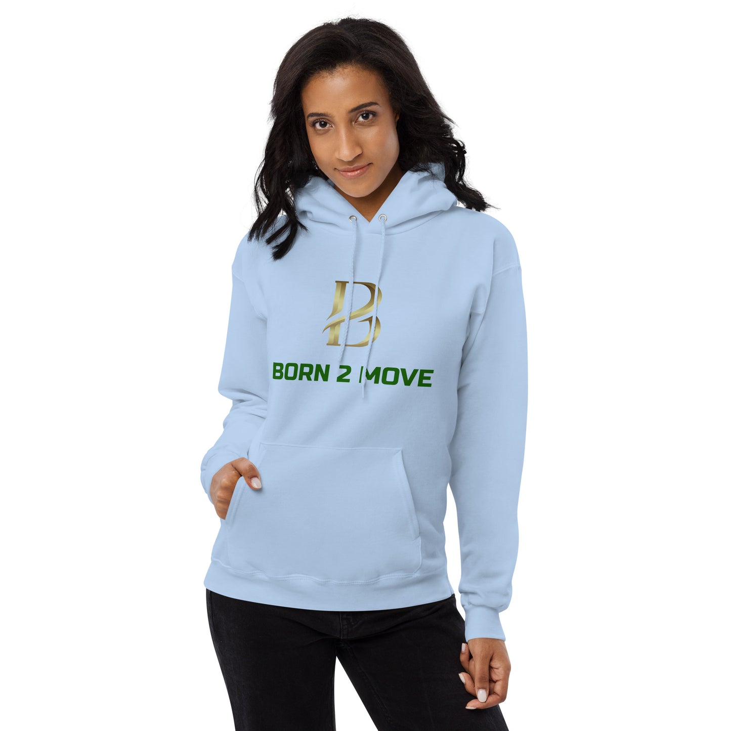 Gold Logo "Born 2 Move" Fitted Hoodie
