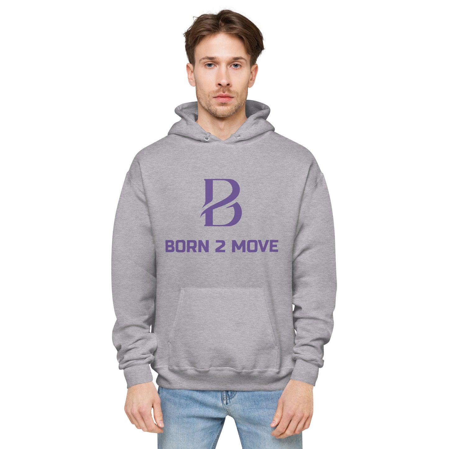 Purple Logo "Born 2 Move" Fitted hoodie