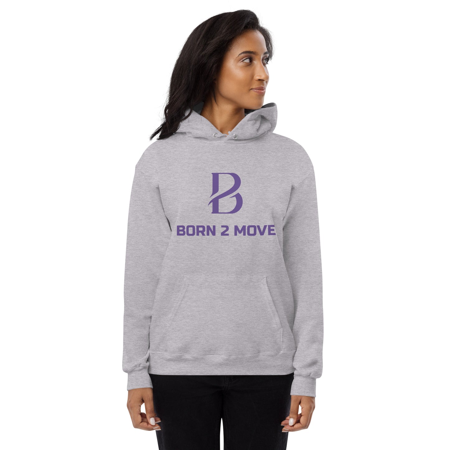 Purple Logo "Born 2 Move" Fitted Hoodie