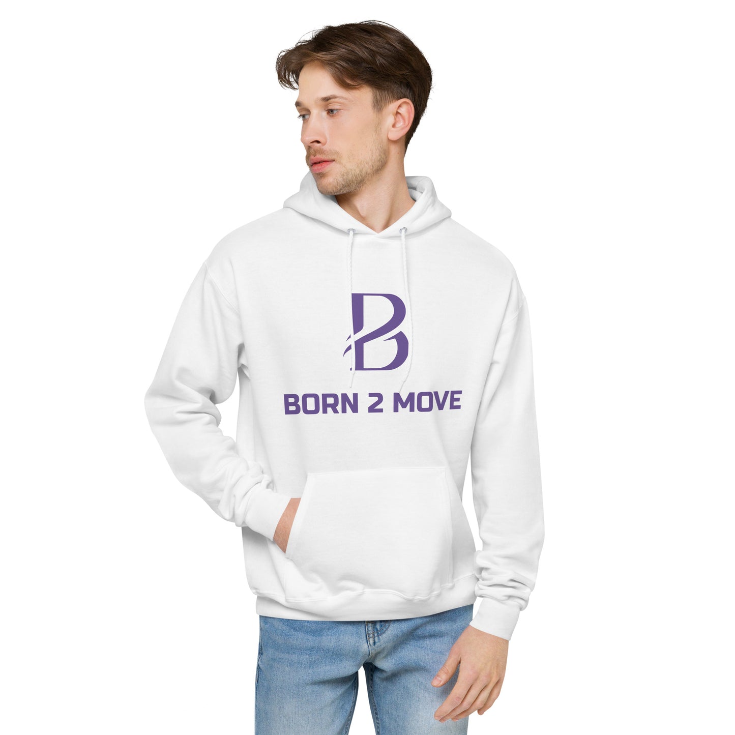 Purple Logo "Born 2 Move" Fitted hoodie