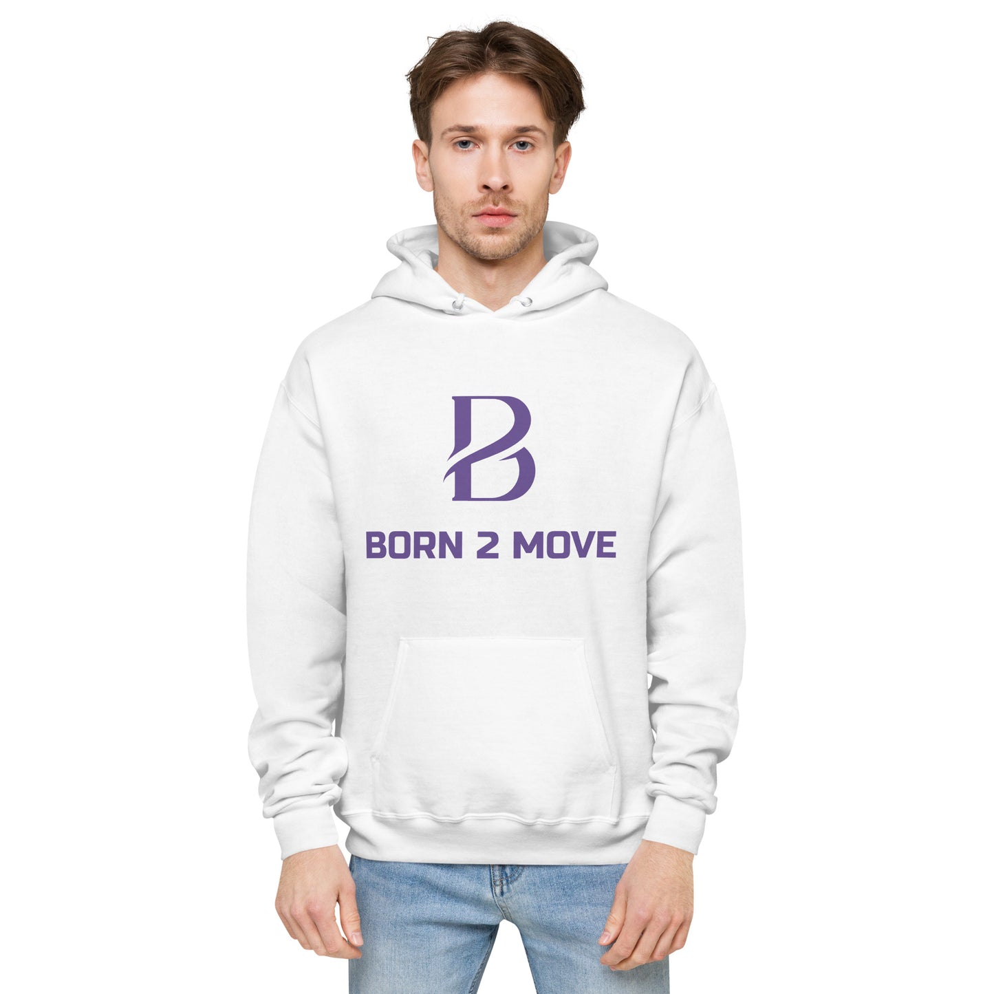 Purple Logo "Born 2 Move" Fitted hoodie