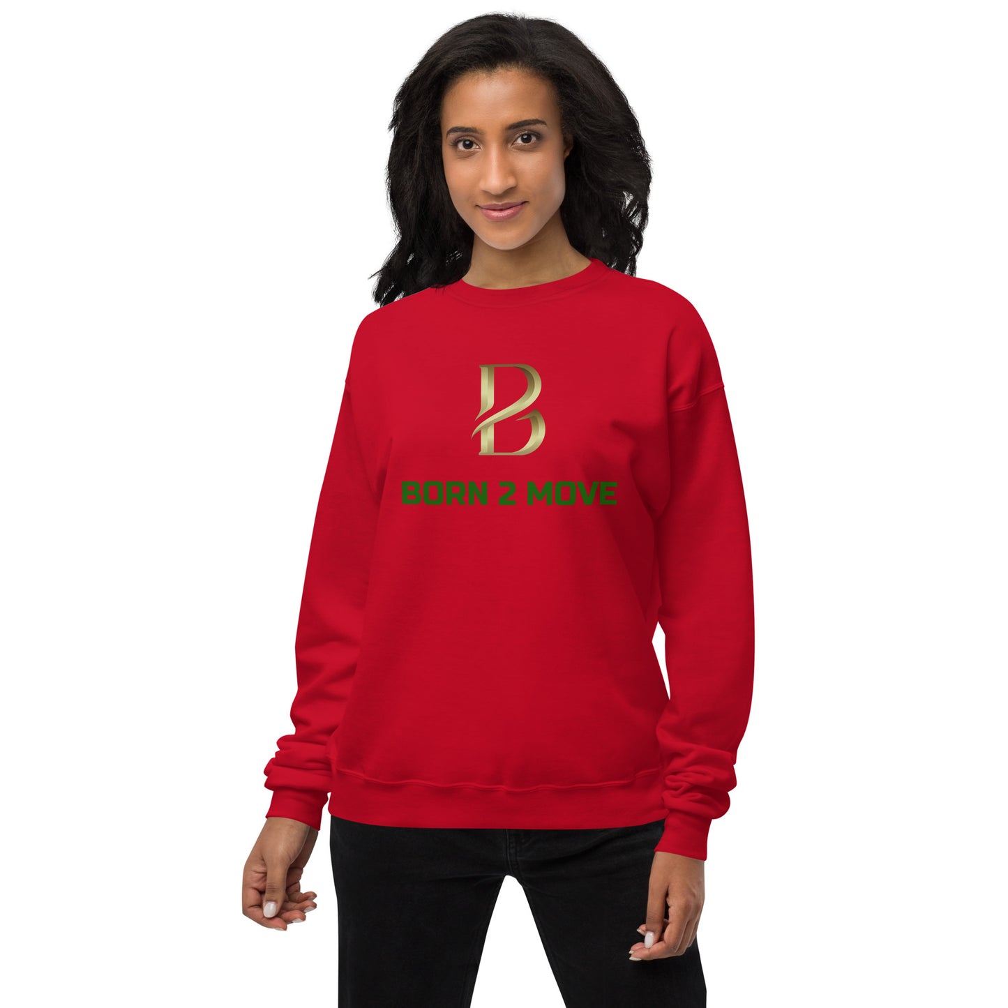 Gold Logo "Born 2 Move" fleece sweatshirt