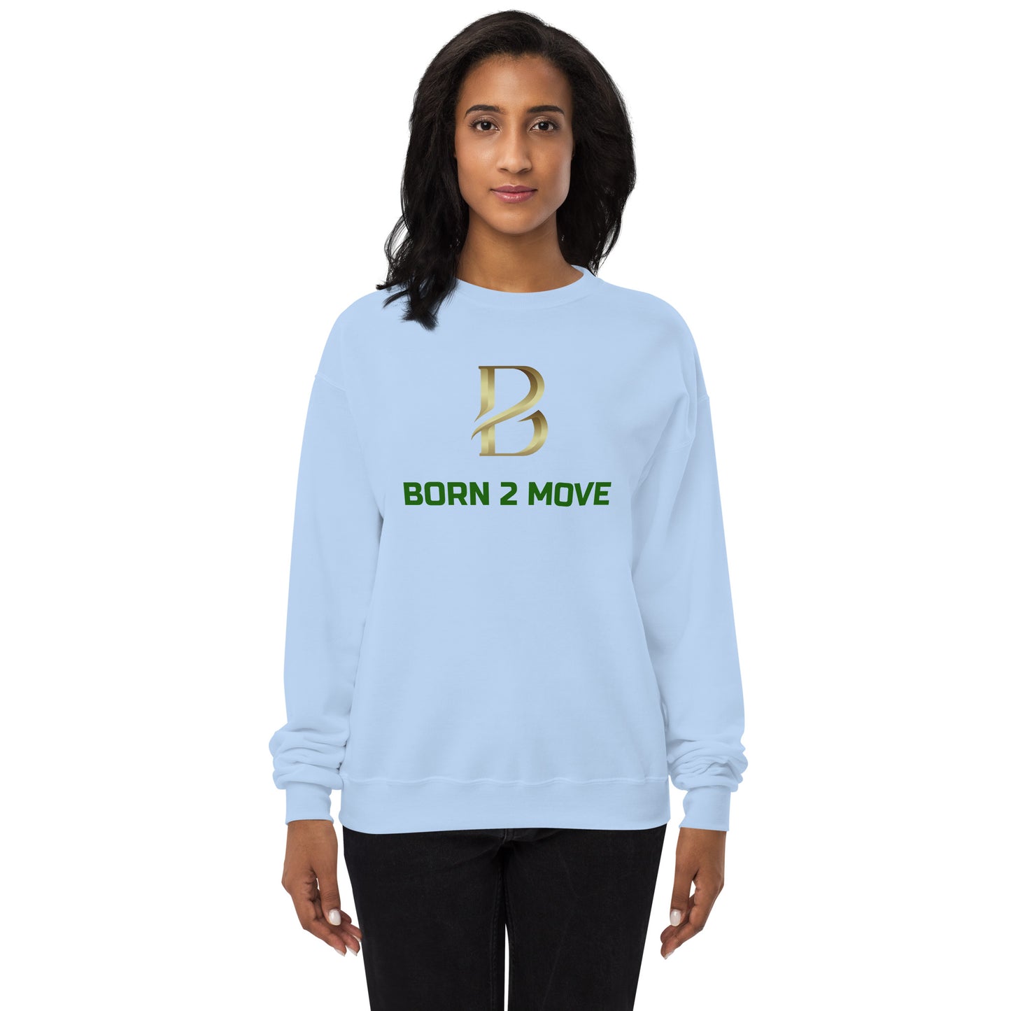 Gold Logo "Born 2 Move" fleece sweatshirt