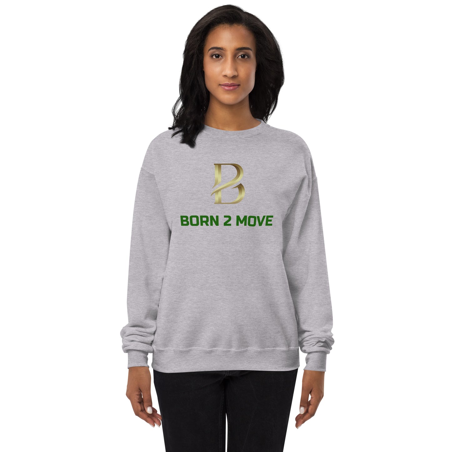 Gold Logo "Born 2 Move" fleece sweatshirt