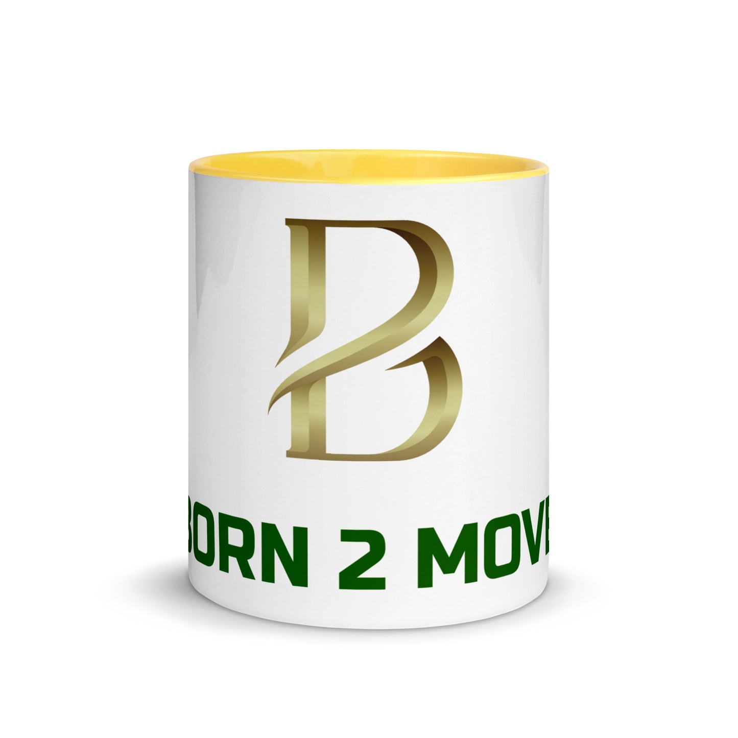 Gold Logo "Born 2 Move" Mug with Color Inside