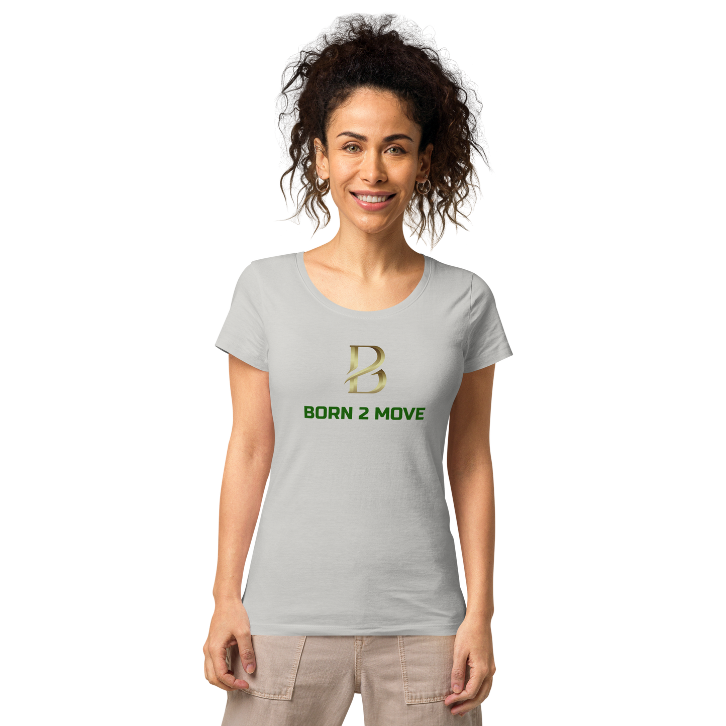 Gold Logo "Born 2 Move" Women’s Basic Organic T-Shirt