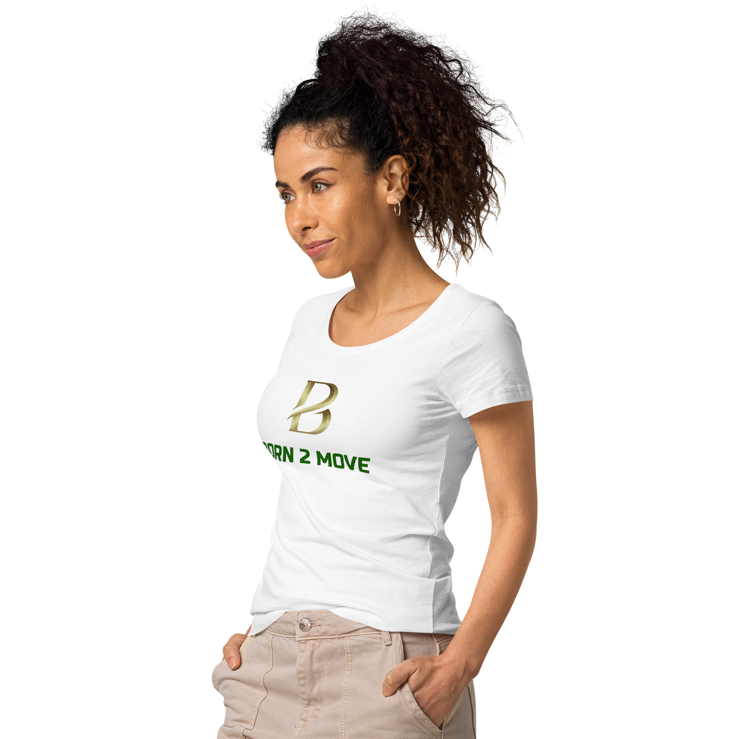 Gold Logo "Born 2 Move" Women’s Basic Organic T-Shirt
