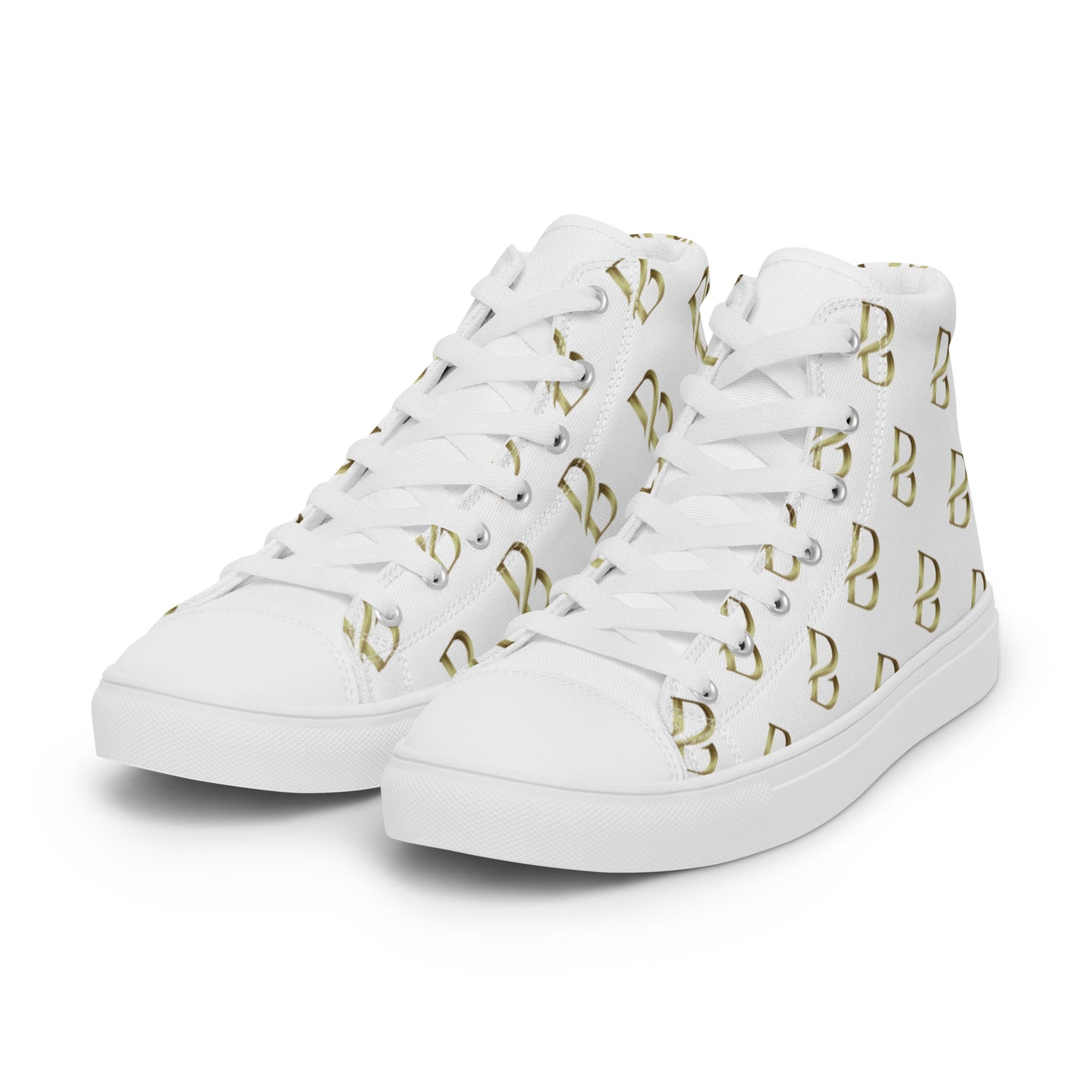 Gold Logo Born to Move "B"  Women’s High Top Canvas Shoes