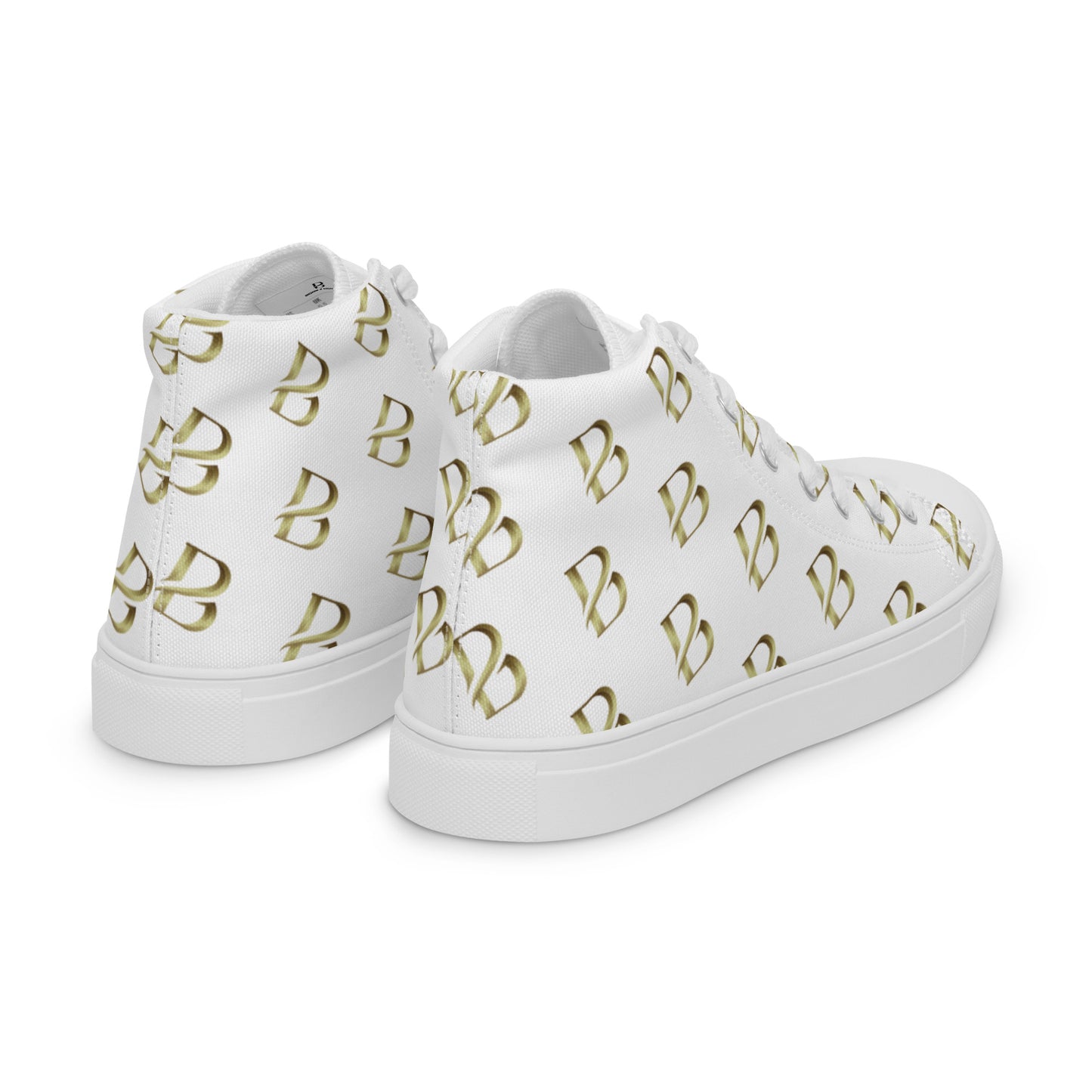 Gold Logo Born to Move "B"  Women’s High Top Canvas Shoes